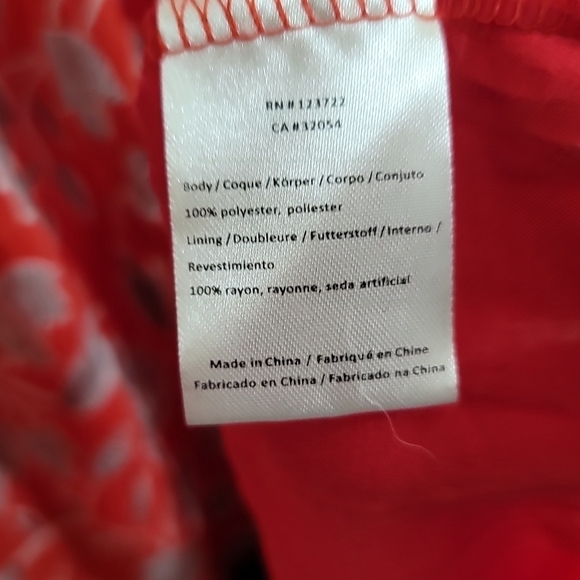 Anthropologie One September Zuri Midi Dress Small Red Floral Stripes Ruffles - Picture 9 of 9